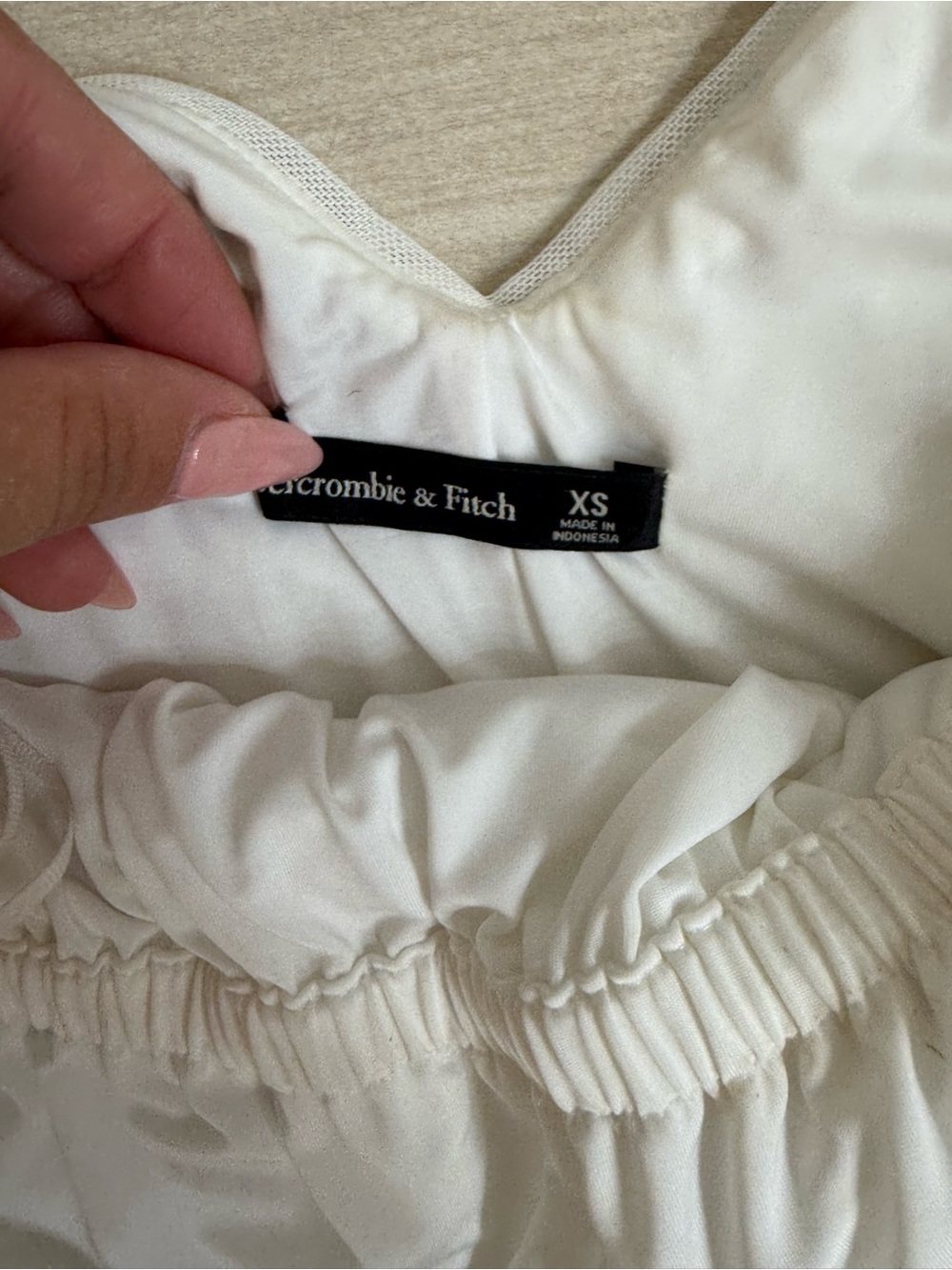 Abercrombie & Fitch White Sequin Spaghetti-Strap Slip - Picture 4 of 4